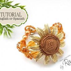 Micro Macrame Pattern Bracelet "Sunflower"  