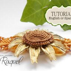 ESQUEMA en ESPAÑOL Micro Macrame "Pulsera Girasol Radiante"